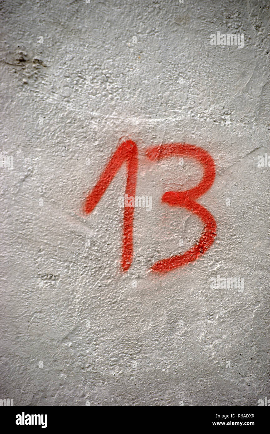 Number 13 Stock Photo