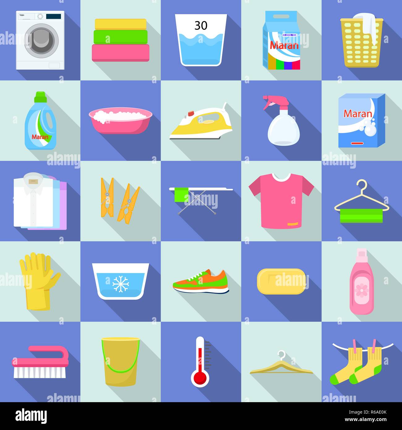 Laundry icon set, flat style Stock Vector Image & Art Alamy