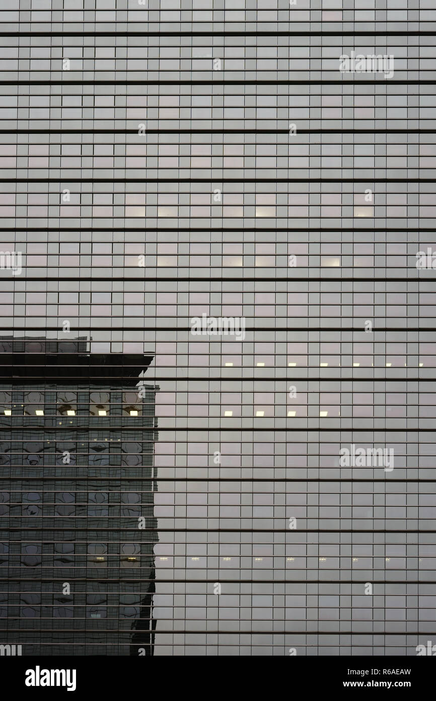 Mirror Glass Facade Skyscraper Kastor Frankfurt Stock Photo