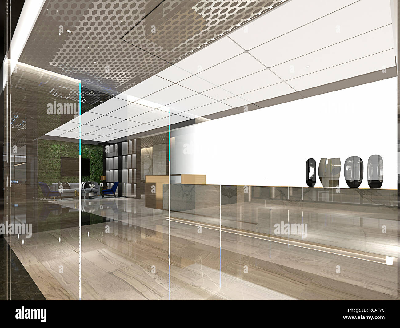 Modern and Luxury Hotel Lobby Reception Stock Photo - Alamy