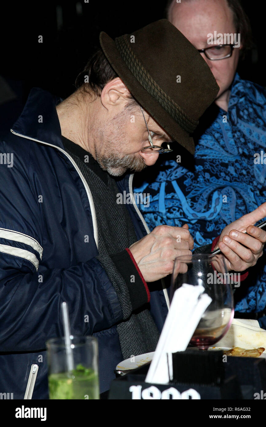 NEW YORK, NY - FEBRUARY 03:  The notorious party crashers, Robert Stepanek and Peter Hargrove zero in on food and drinks at A Taste of Dum Pukht by Chef Gaurav Anand at Awadh on February 3, 2016 in New York City.  (Photo by Steve Mack/S.D. Mack Pictures) Stock Photo