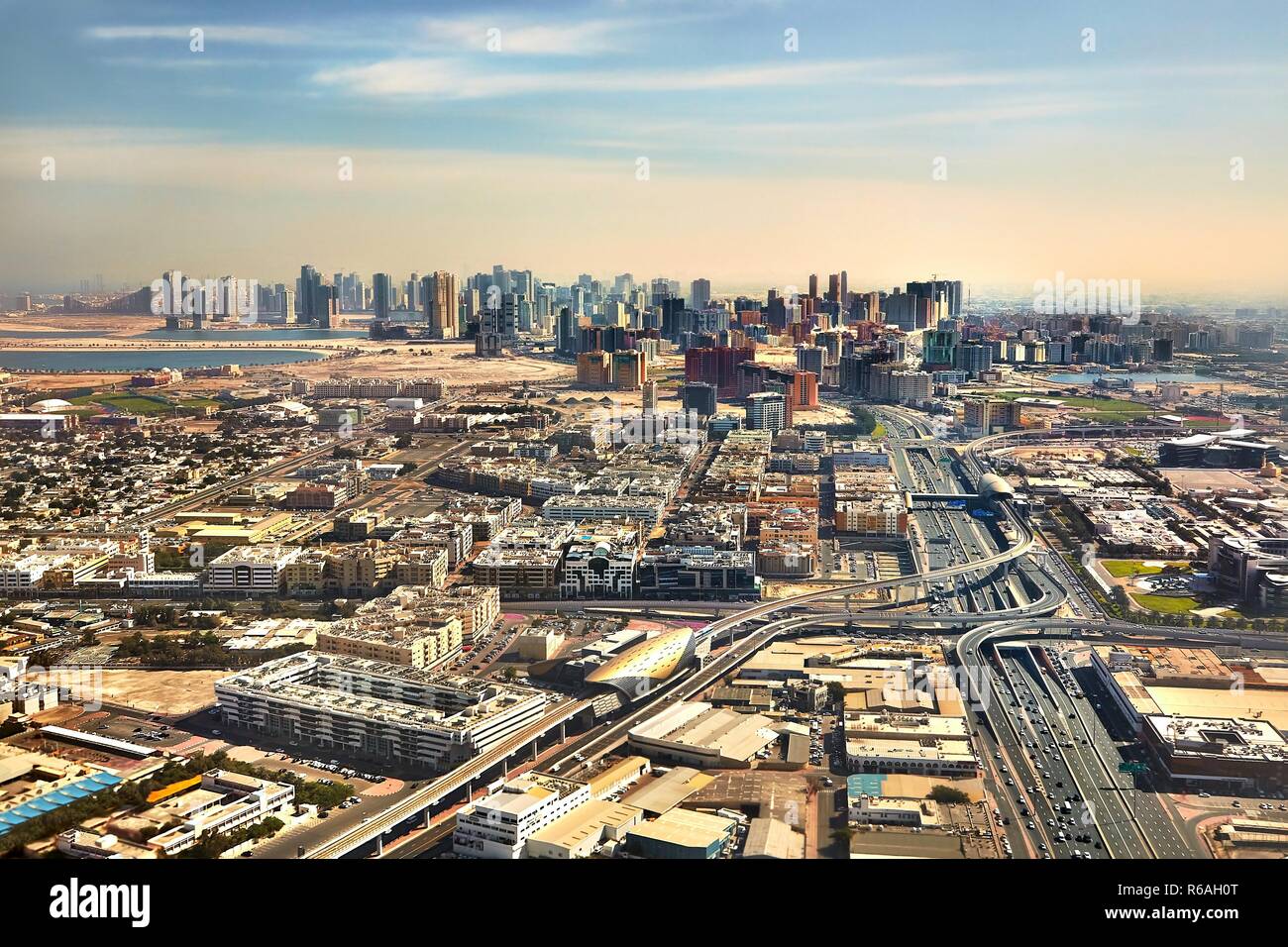 Dubai View from Air Stock Photo