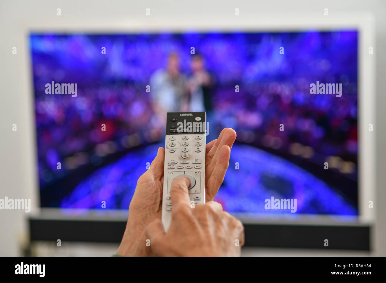 Remote control, television, Fernbedienung, Fernsehen Stock Photo