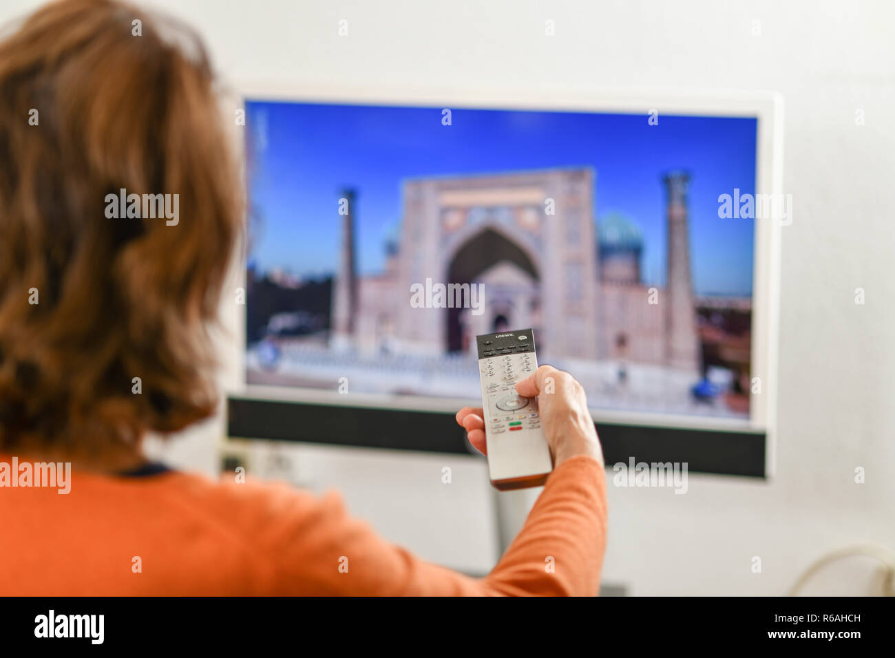 Remote control, television, Fernbedienung, Fernsehen Stock Photo