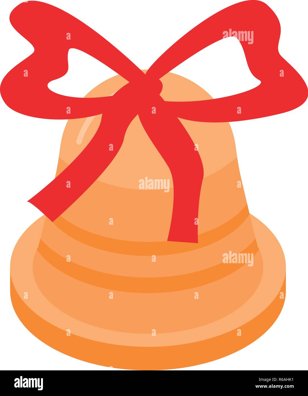 Xmas gold bell icon, isometric style Stock Vector