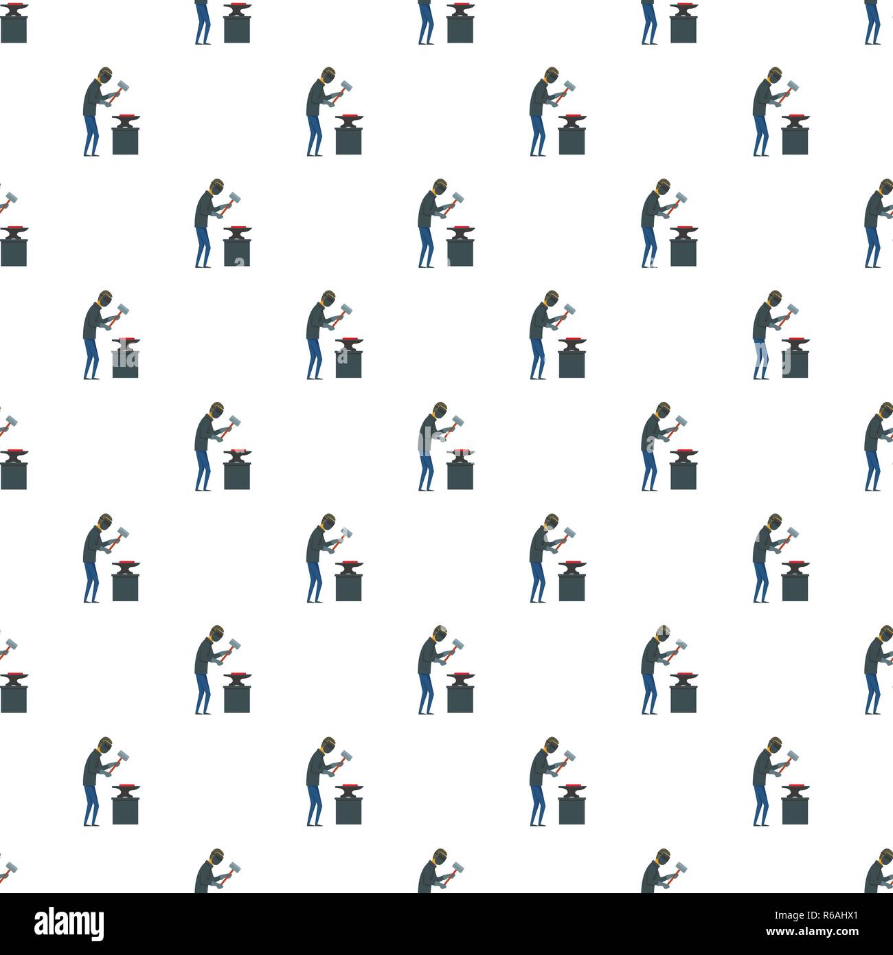 Working blacksmith pattern seamless vector repeat for any web design Stock Vector