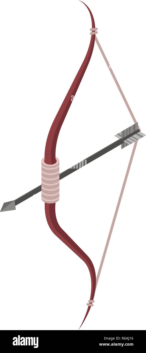 Bow and arrow icon, isometric style Stock Vector