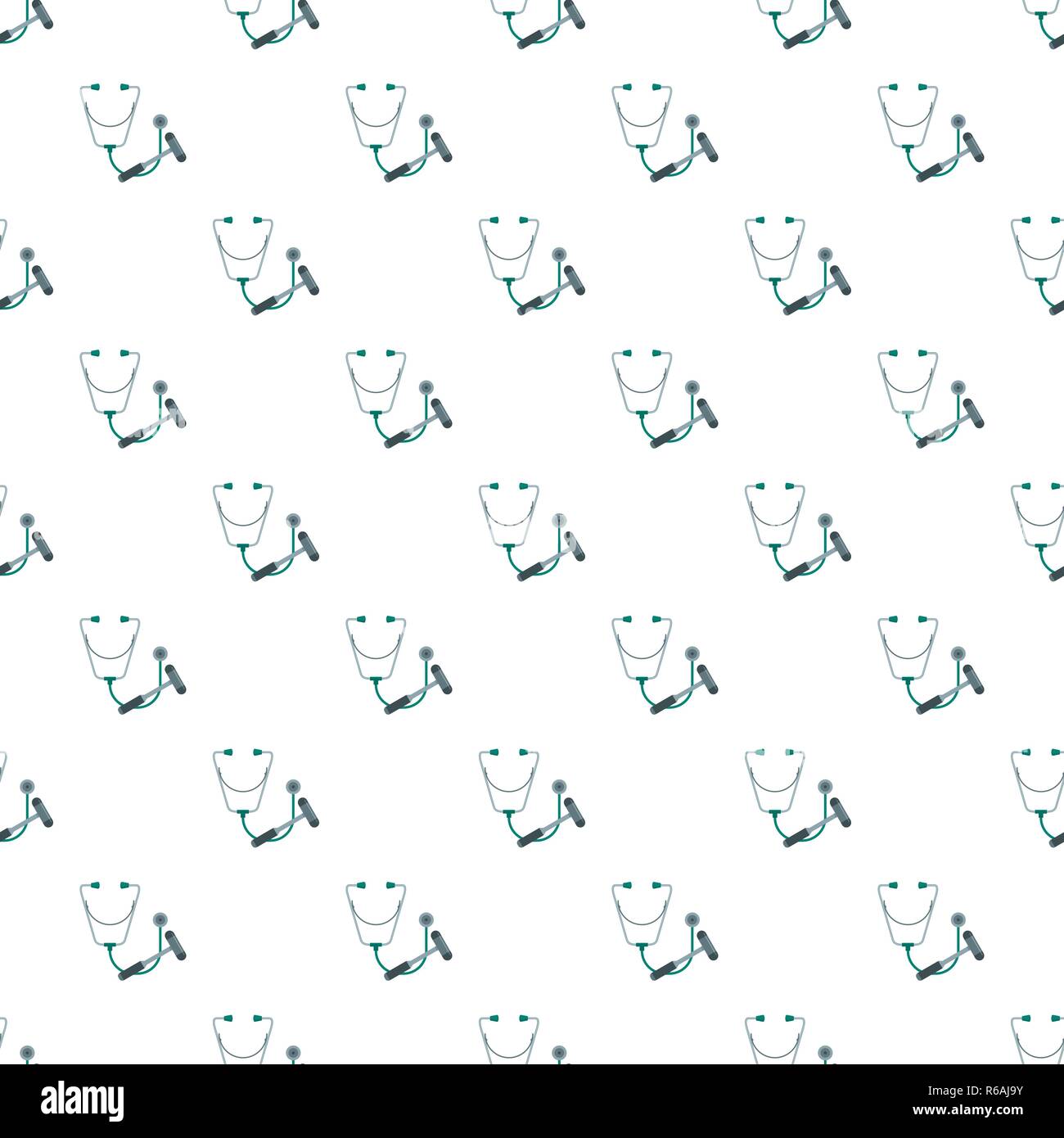 Stethoscope and hammer pattern seamless vector repeat for any web design Stock Vector
