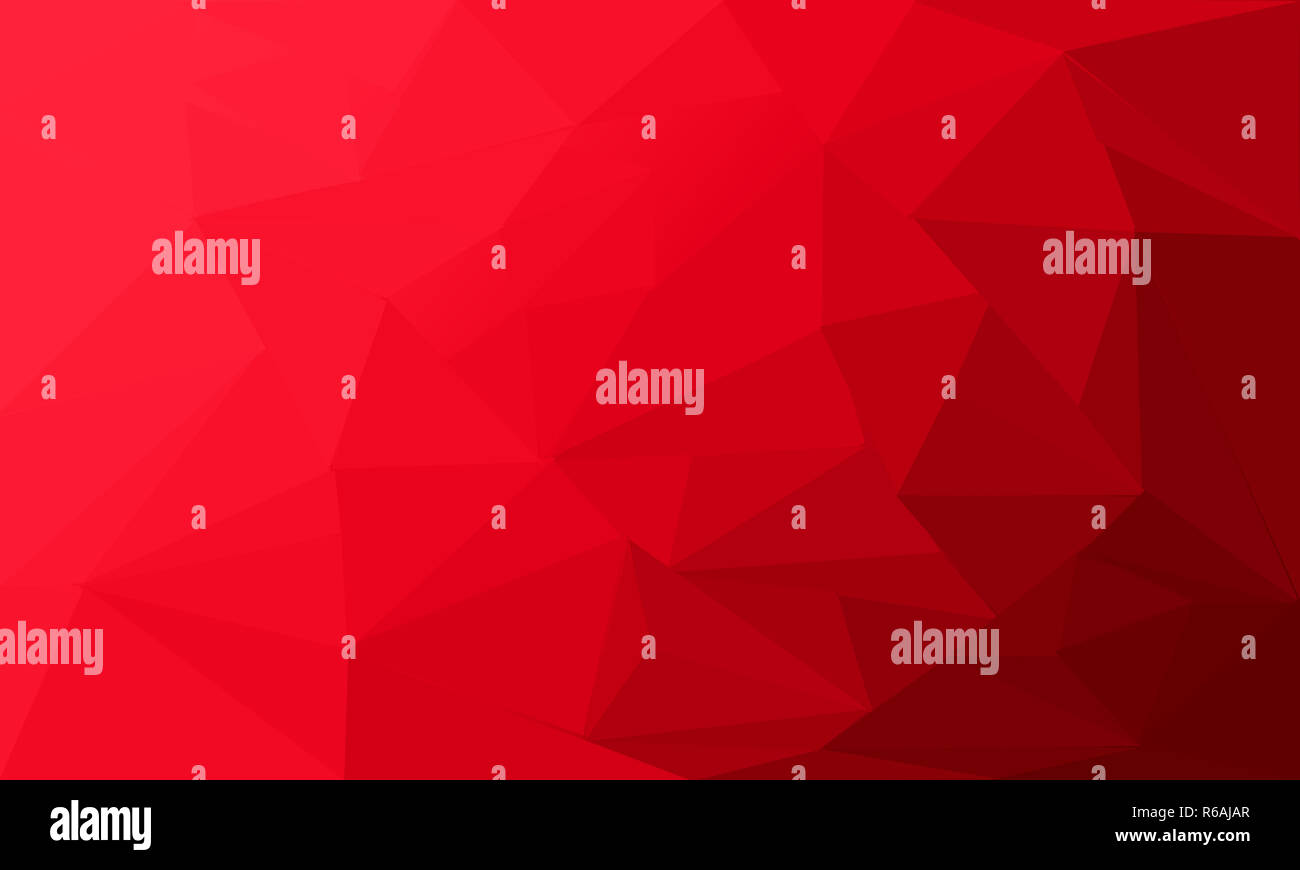 Red low poly abstract background full of various triangles Stock Photo