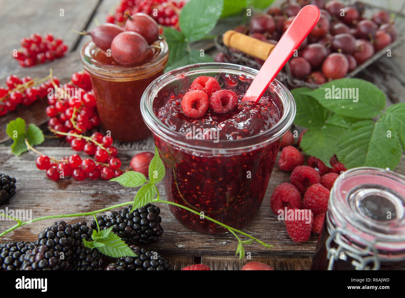 Homemade Raspberry Jam Stock Photo Alamy