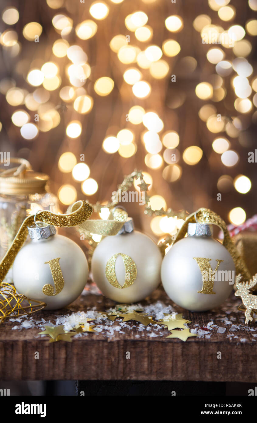 Festive Christmas Decorations Stock Photo - Alamy