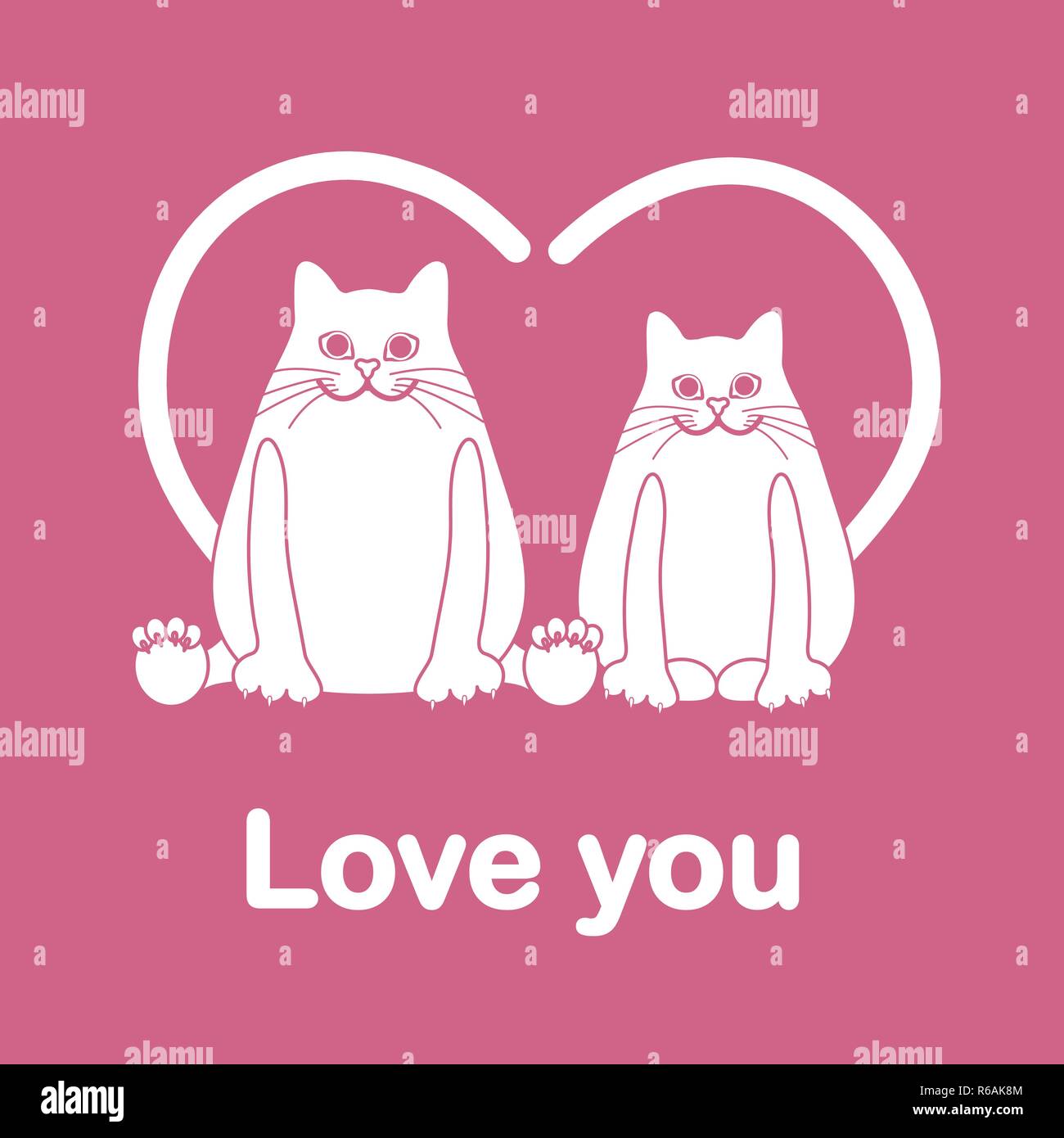 cats with heart icon cartoon vector illustration graphic design Stock  Vector Image & Art - Alamy