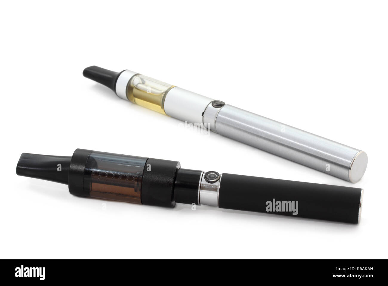 Two E-Cigarettes On White Background Stock Photo