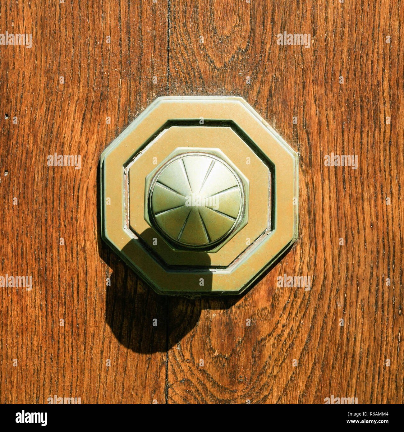 Old Brass Door Knob At Outdoor Wooden Door Stock Photo 227658484
