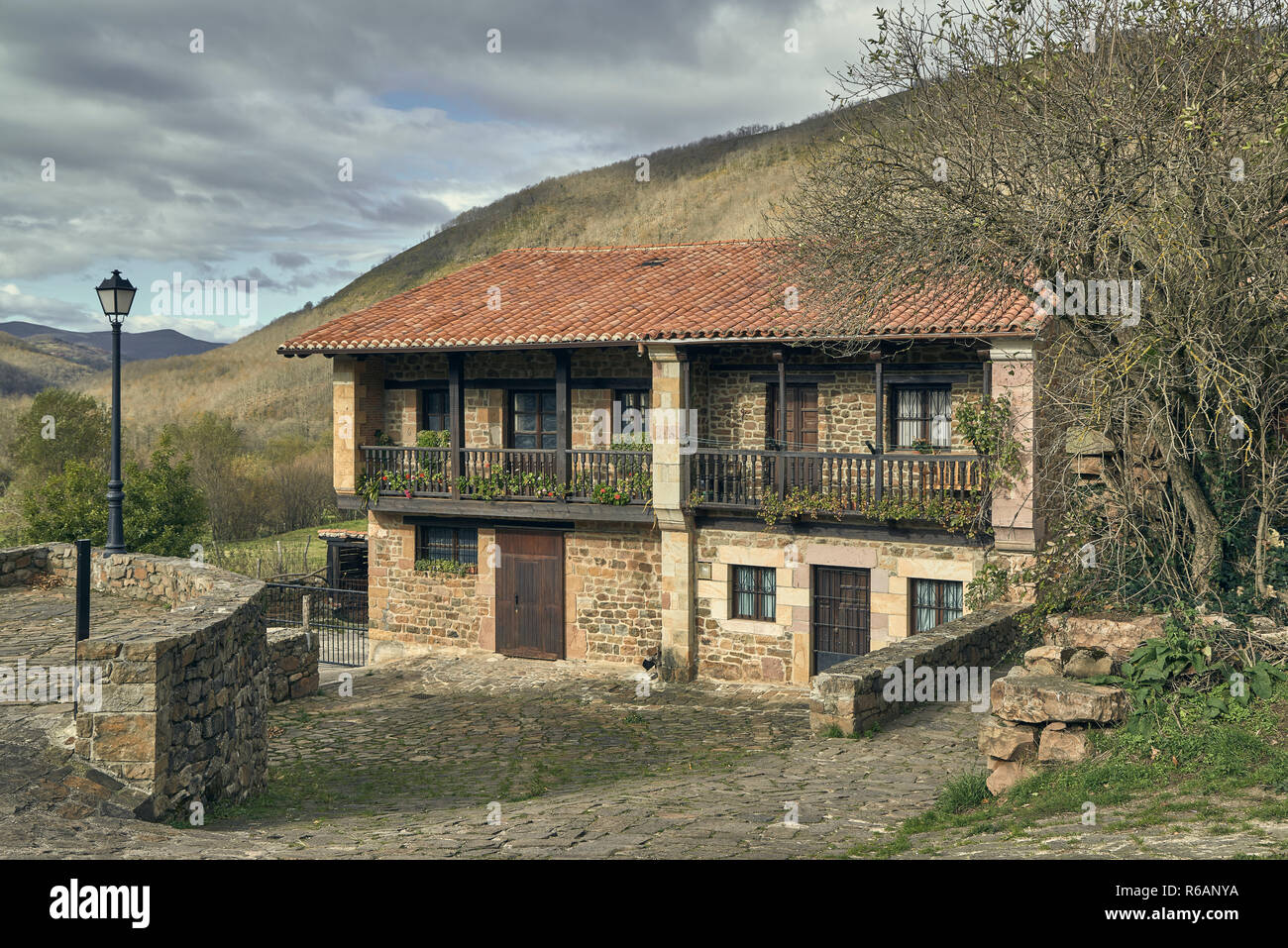 Bárcena Mayor, declared the prettiest town in Spain, Cantabria, Europe Stock Photo