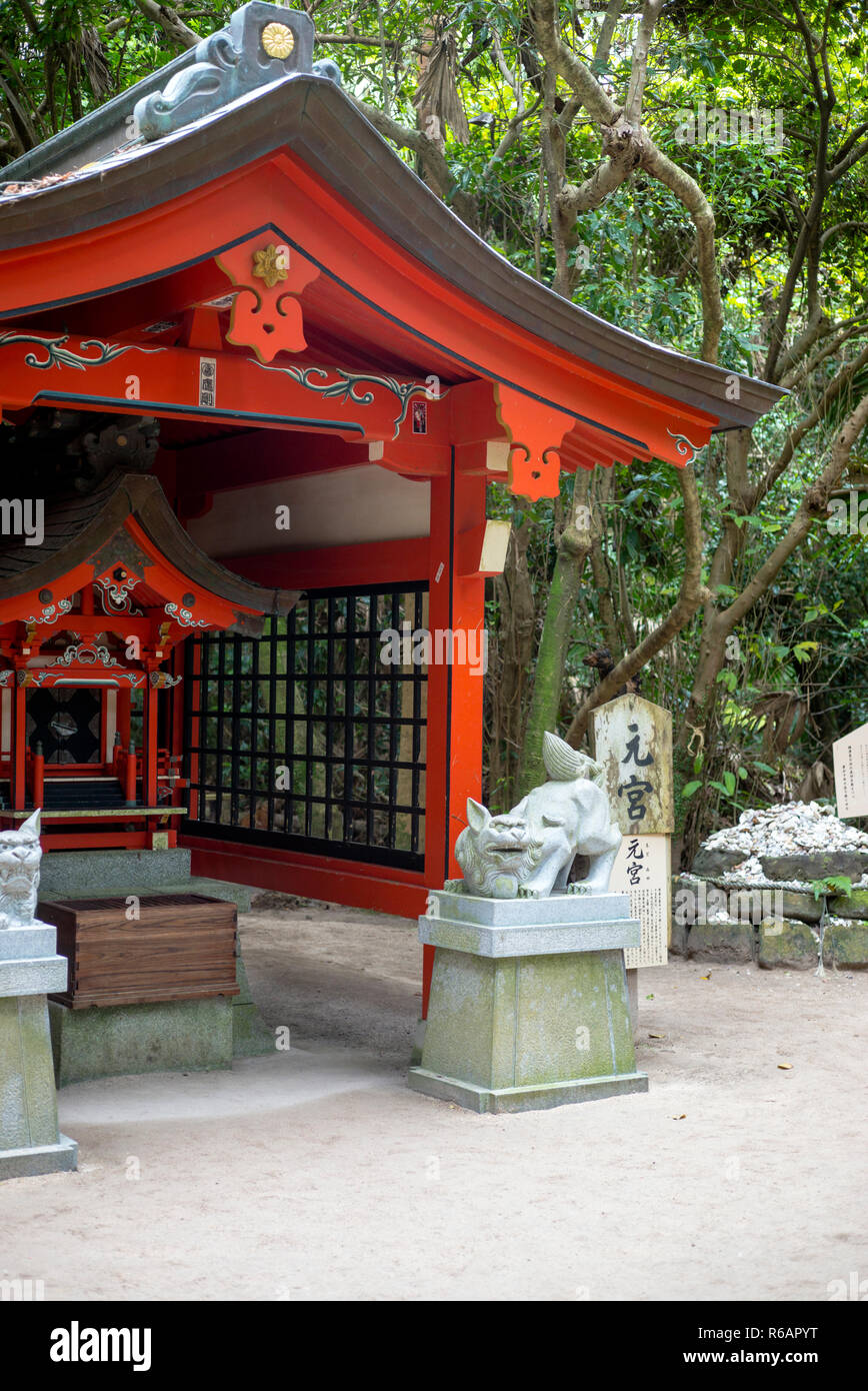 The inner sanctuary of Aoshima Shrine, Miyazaki, Miyazaki Prefecture, Japan Stock Photo