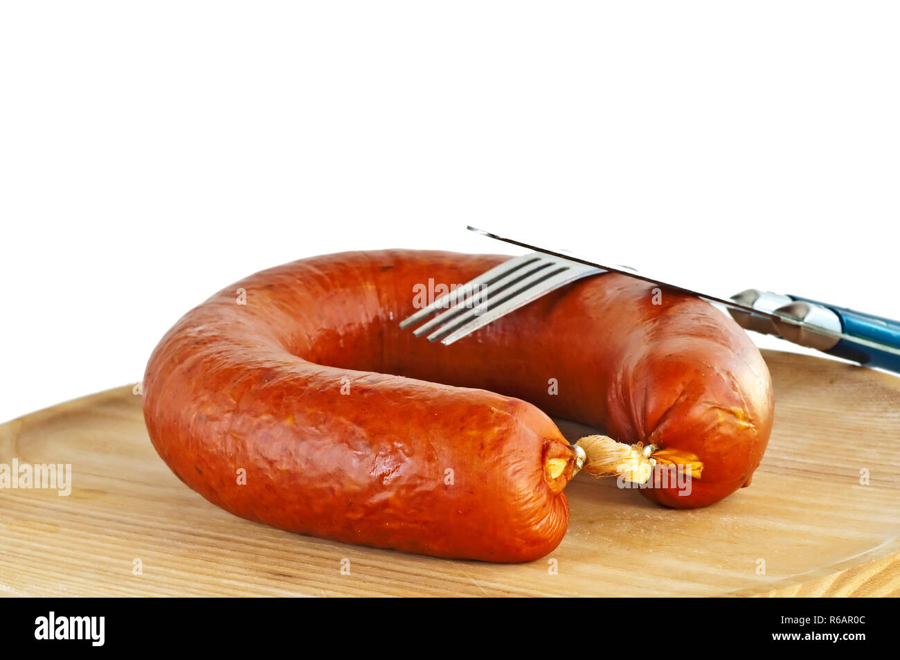 Smoked Spicy Polish Sausage Kielbasa Stock Photo Alamy