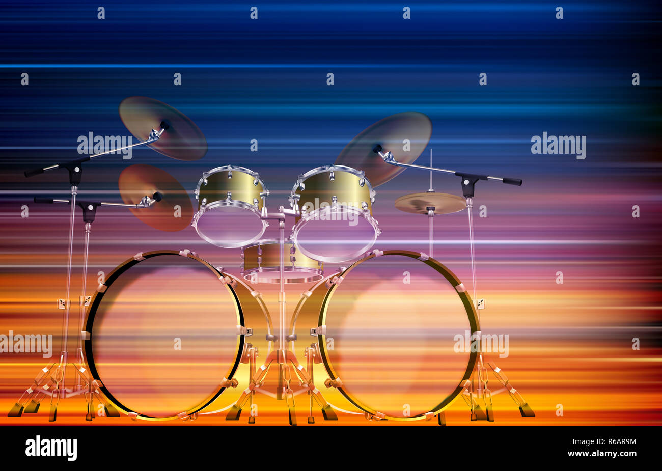 abstract grunge background with drum kit Stock Photo