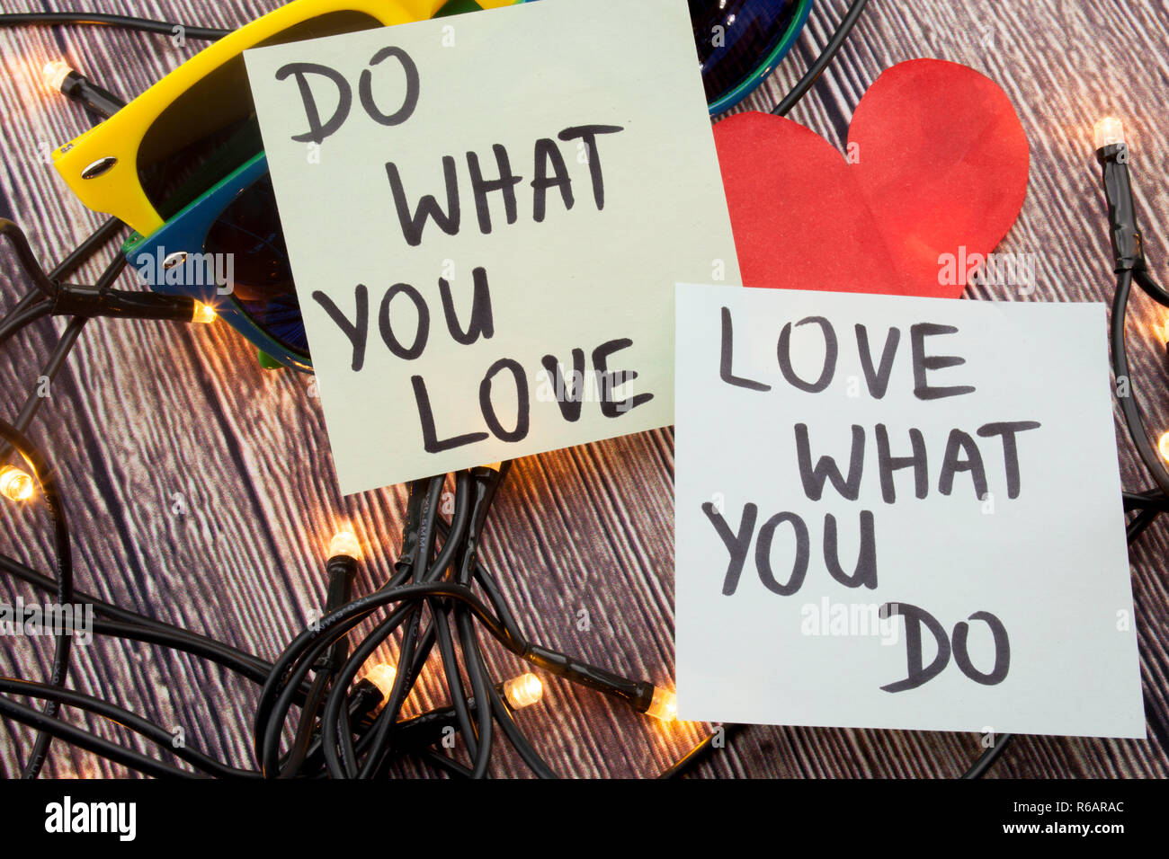 Do what you love, love what you do - motivational word abstract on the ...