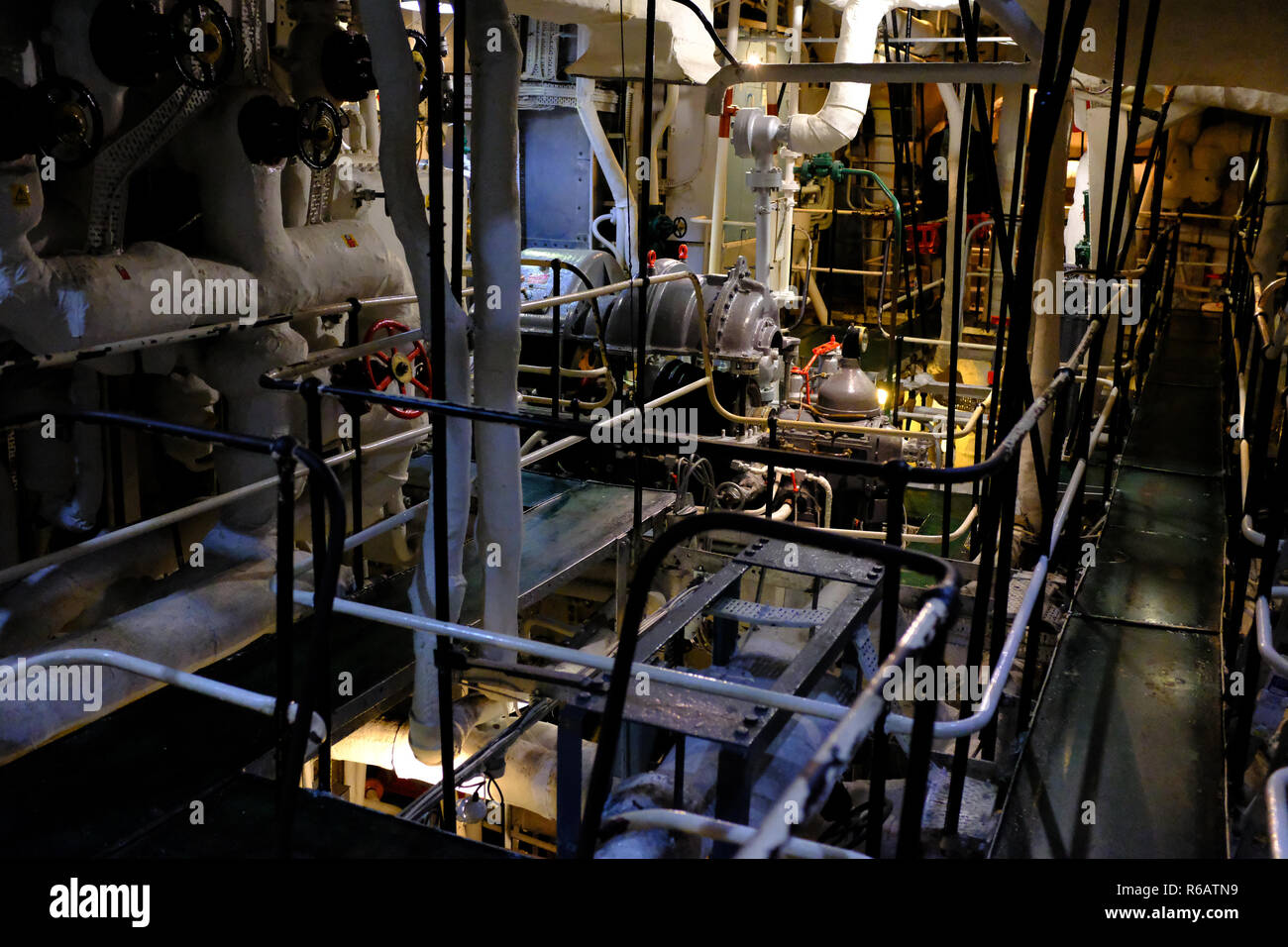 Boiler room on HMS Belfast - London UK Stock Photo - Alamy