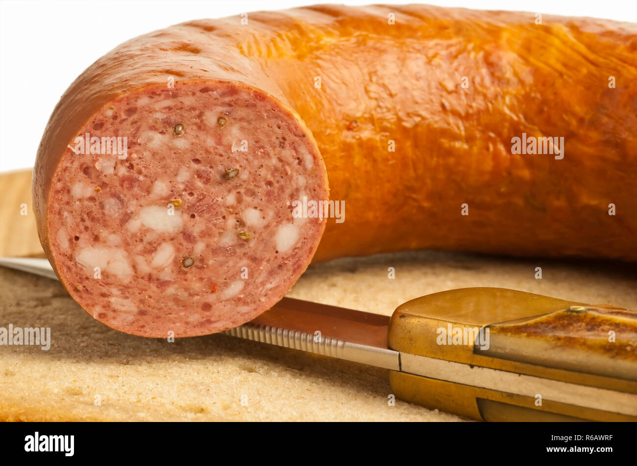 Smoked Spicy Polish Sausage Kielbasa Stock Photo Alamy
