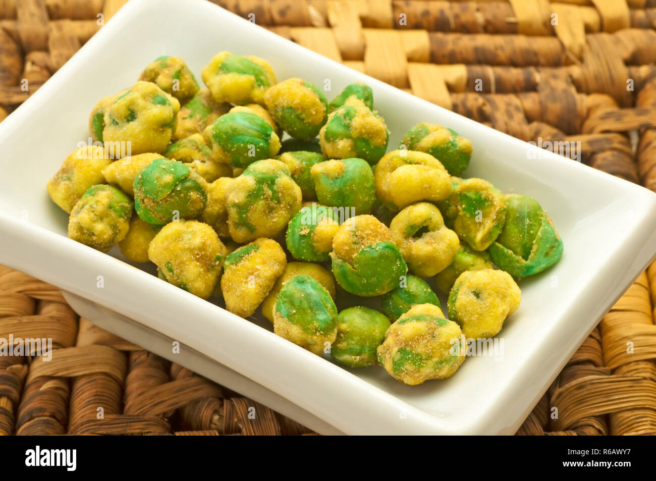 Wasabi Coated Green Peas Stock Photo Alamy