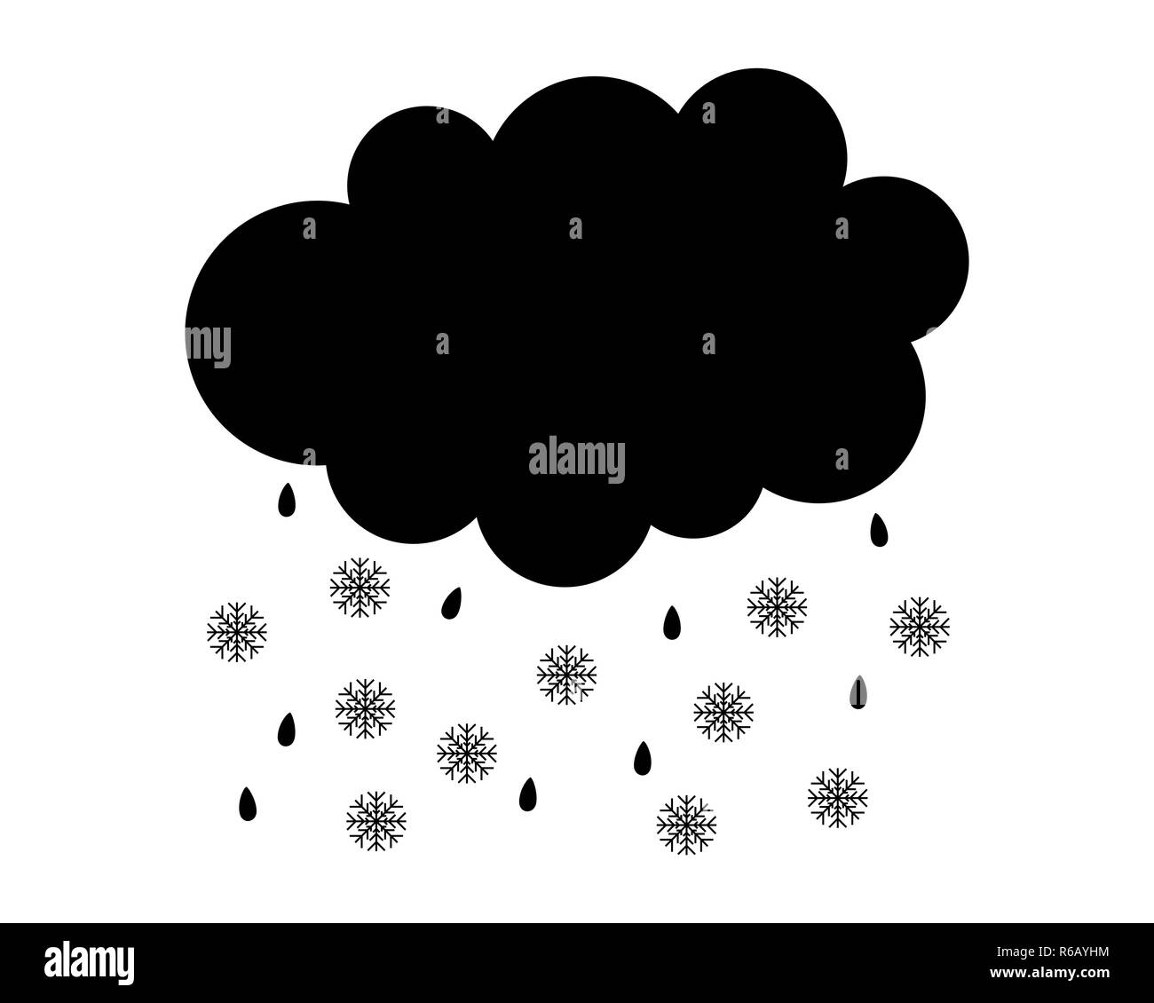 Raining cloud illustration Black and White Stock Photos & Images - Alamy