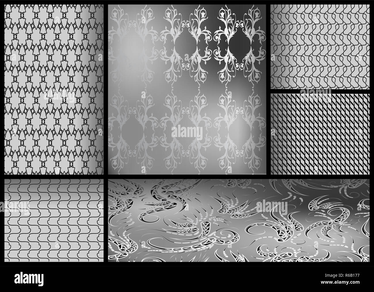 set of black and white patterns Stock Photo Alamy
