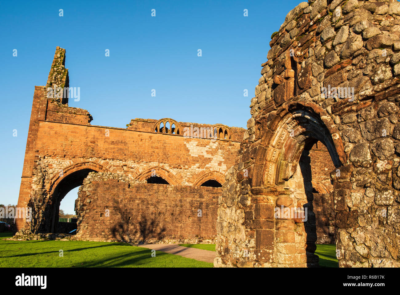 The Abbey of Dulce Cor, better known as Sweetheart Abbey, New Abbey, Dumfries and Galloway, Scotland. Stock Photo