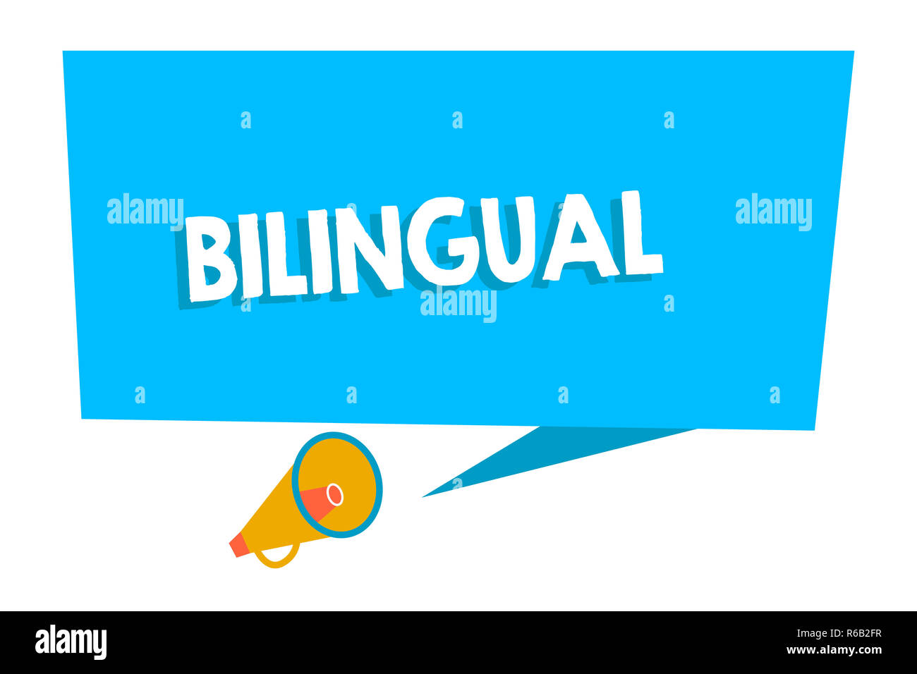 Word writing text Bilingual. Business concept for speaking two languages  fluently or more work as translator Blank Rectangular Speech Bubble with  Tail Stock Photo - Alamy