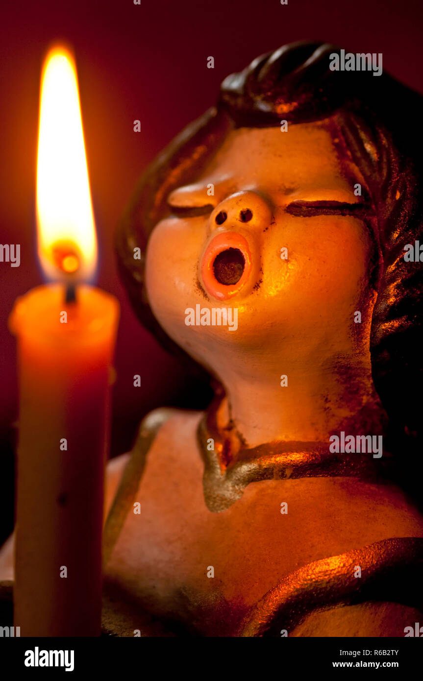 Angel With Candle Stock Photo Alamy