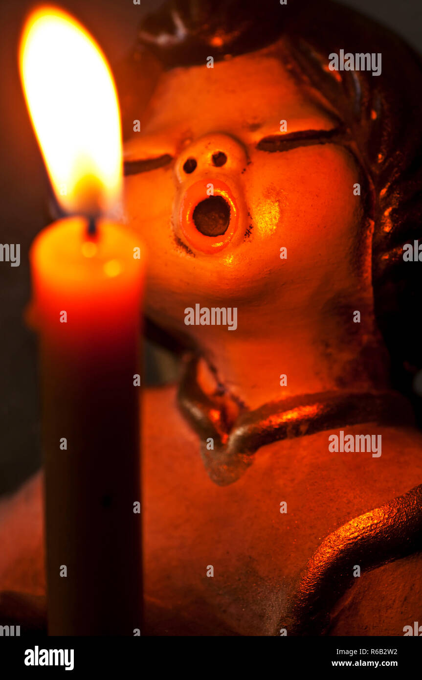 Angel With Candle Stock Photo Alamy
