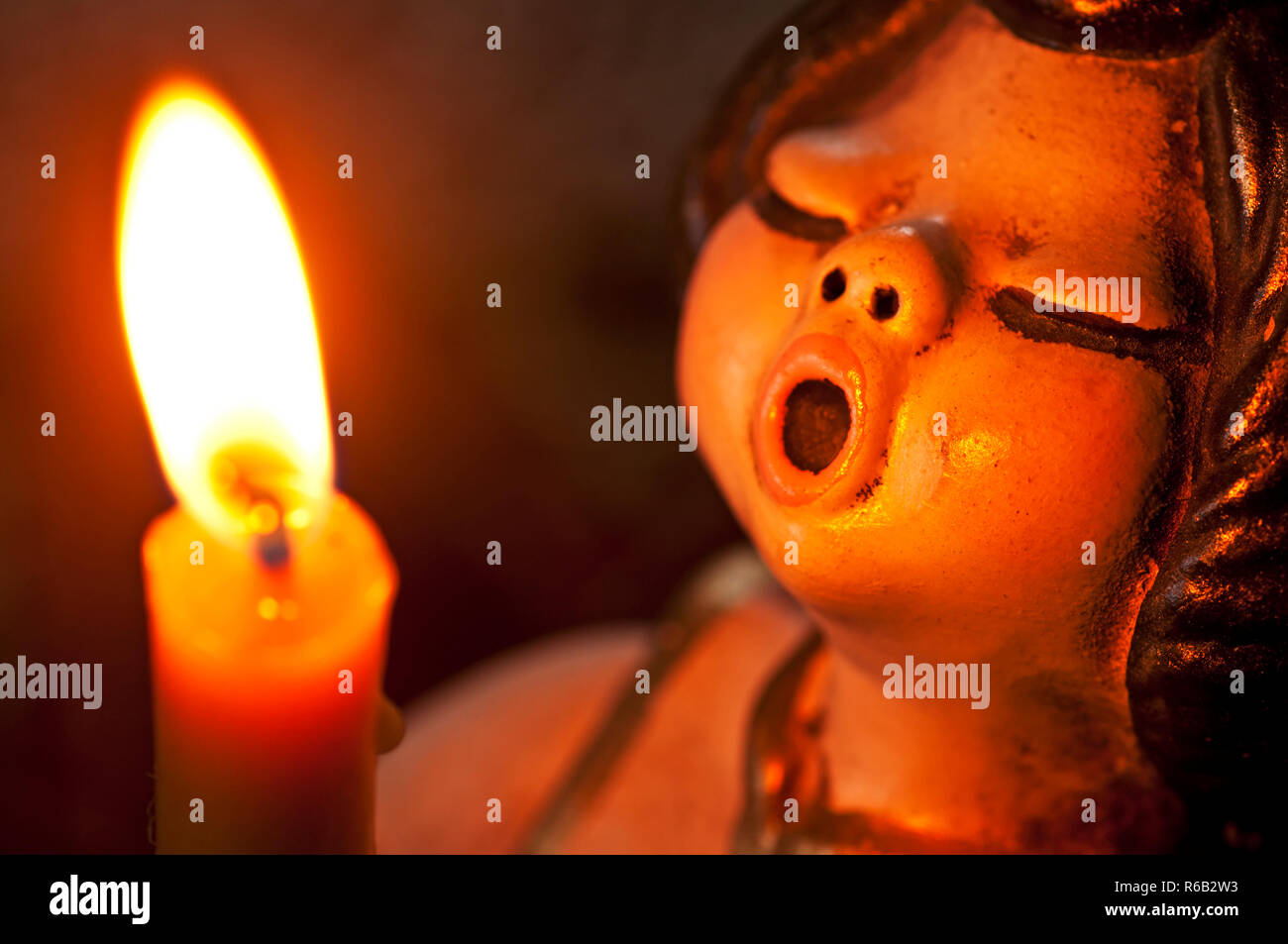 Angel With Candle Stock Photo Alamy