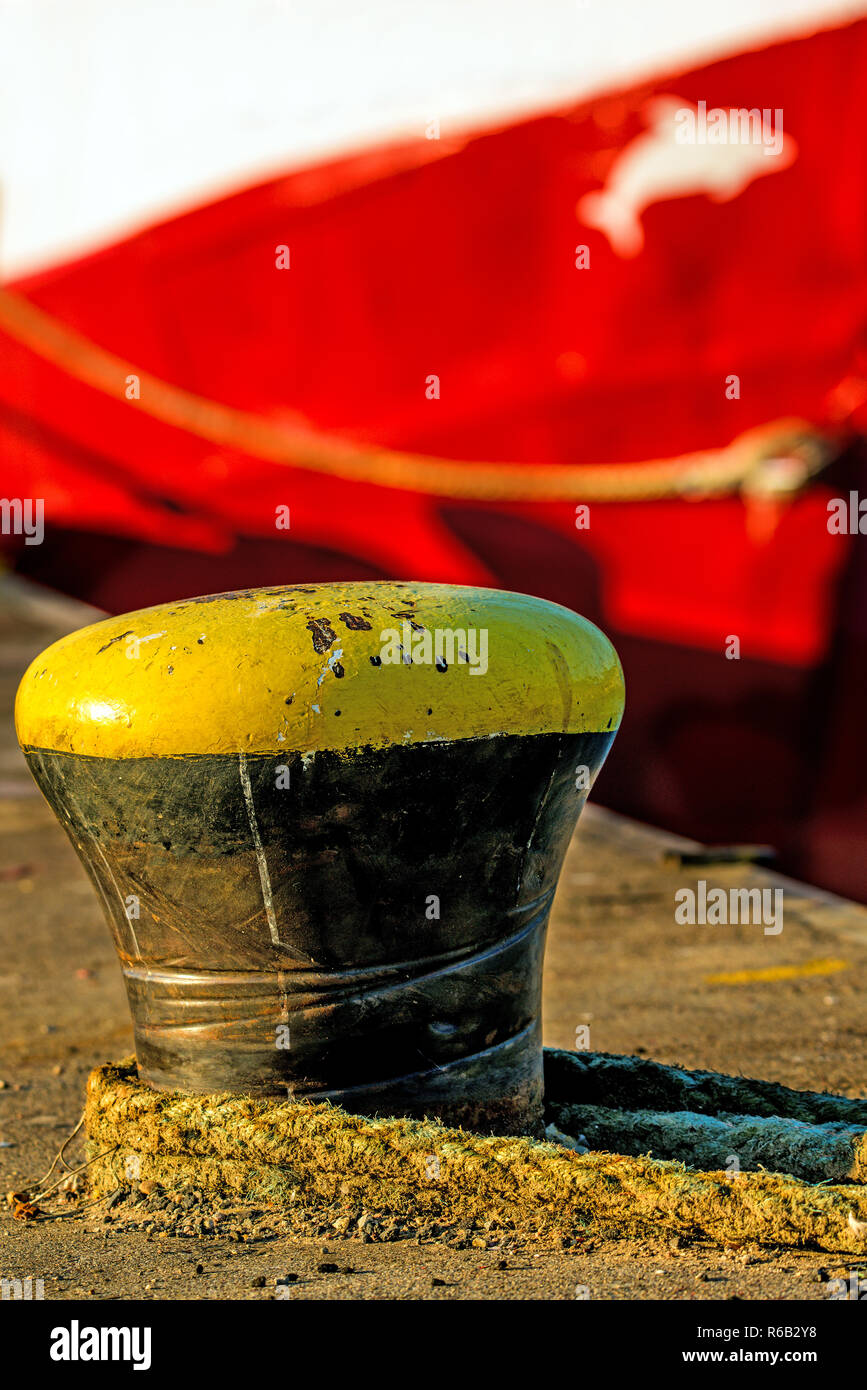 Mooring Line Of A Trawler Stock Photo Alamy