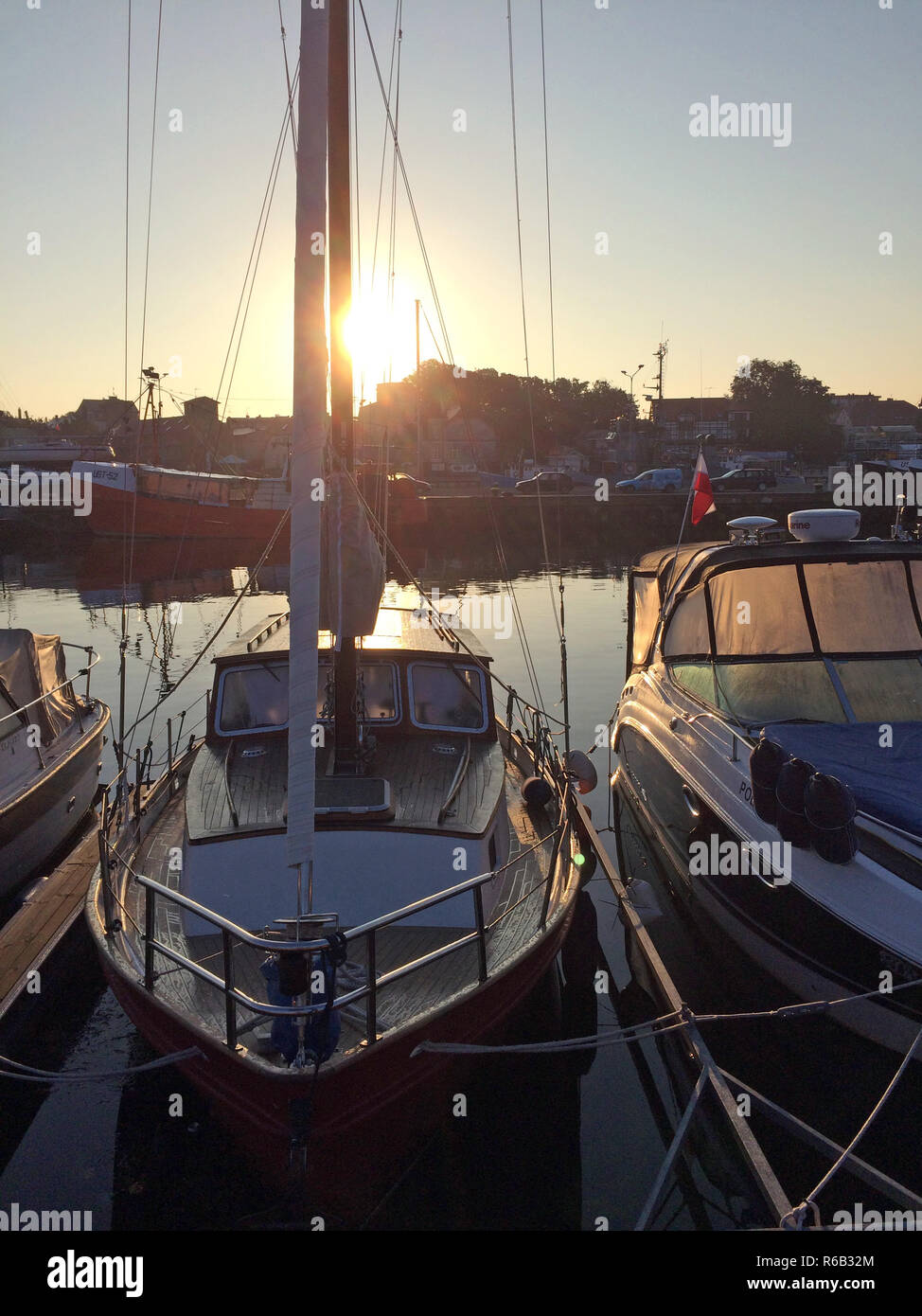 Sailboat In Backlighting Stock Photo