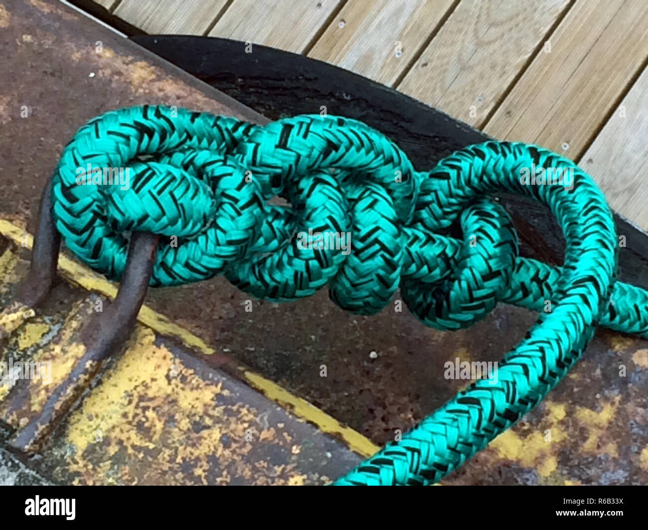 Knot Of A Mooring Line Stock Photo Alamy