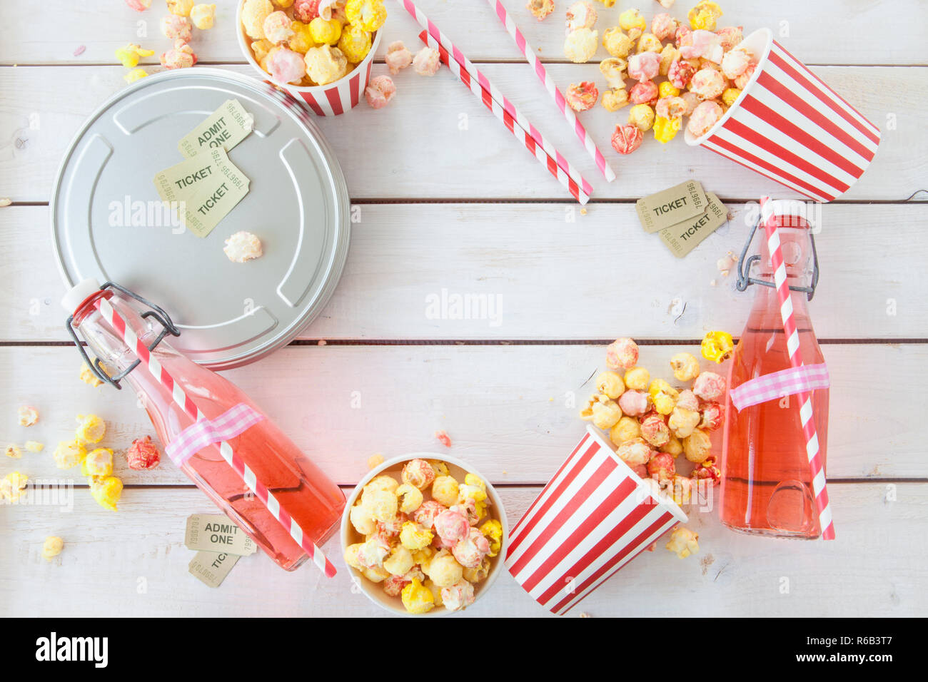 Popcorn And Lemonade Stock Photo Alamy