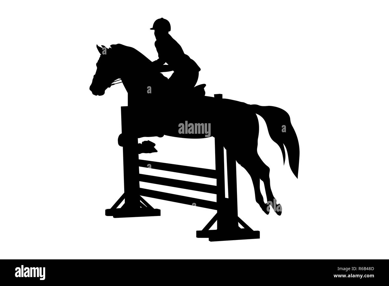 equestrian sport female rider horse show jumping competition Stock Photo