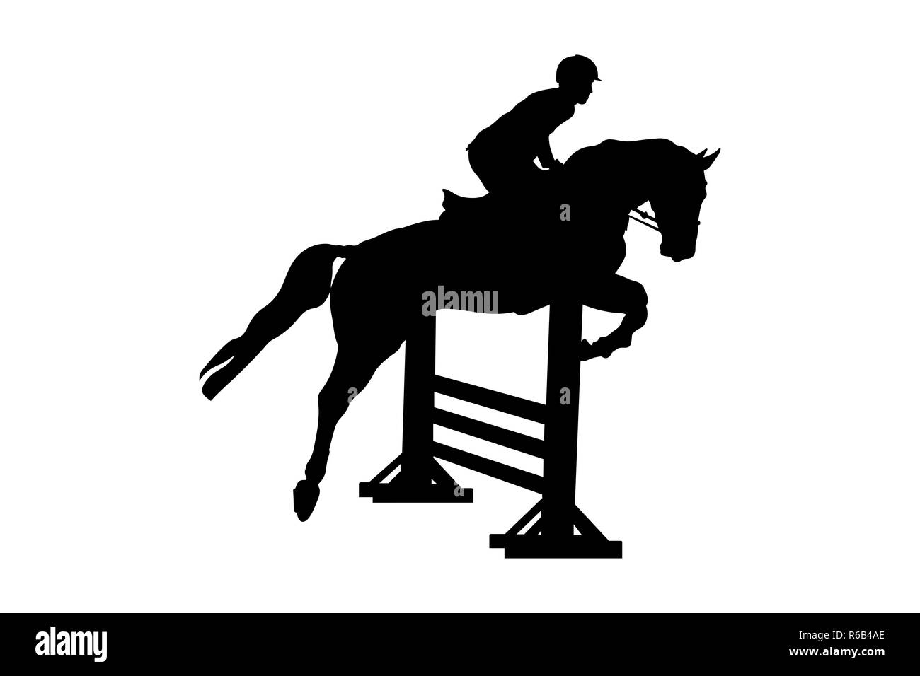 equestrian sport male rider horse show jumping competition Stock Photo