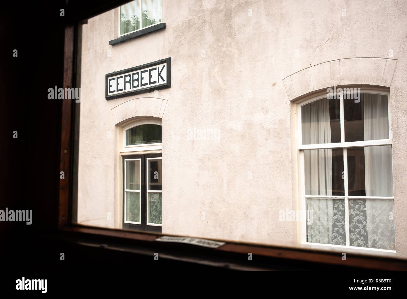 Details and different images of locomotives, marshalling yard, wagons, carriages and train stations in an old industrial heritage museum in the nether Stock Photo