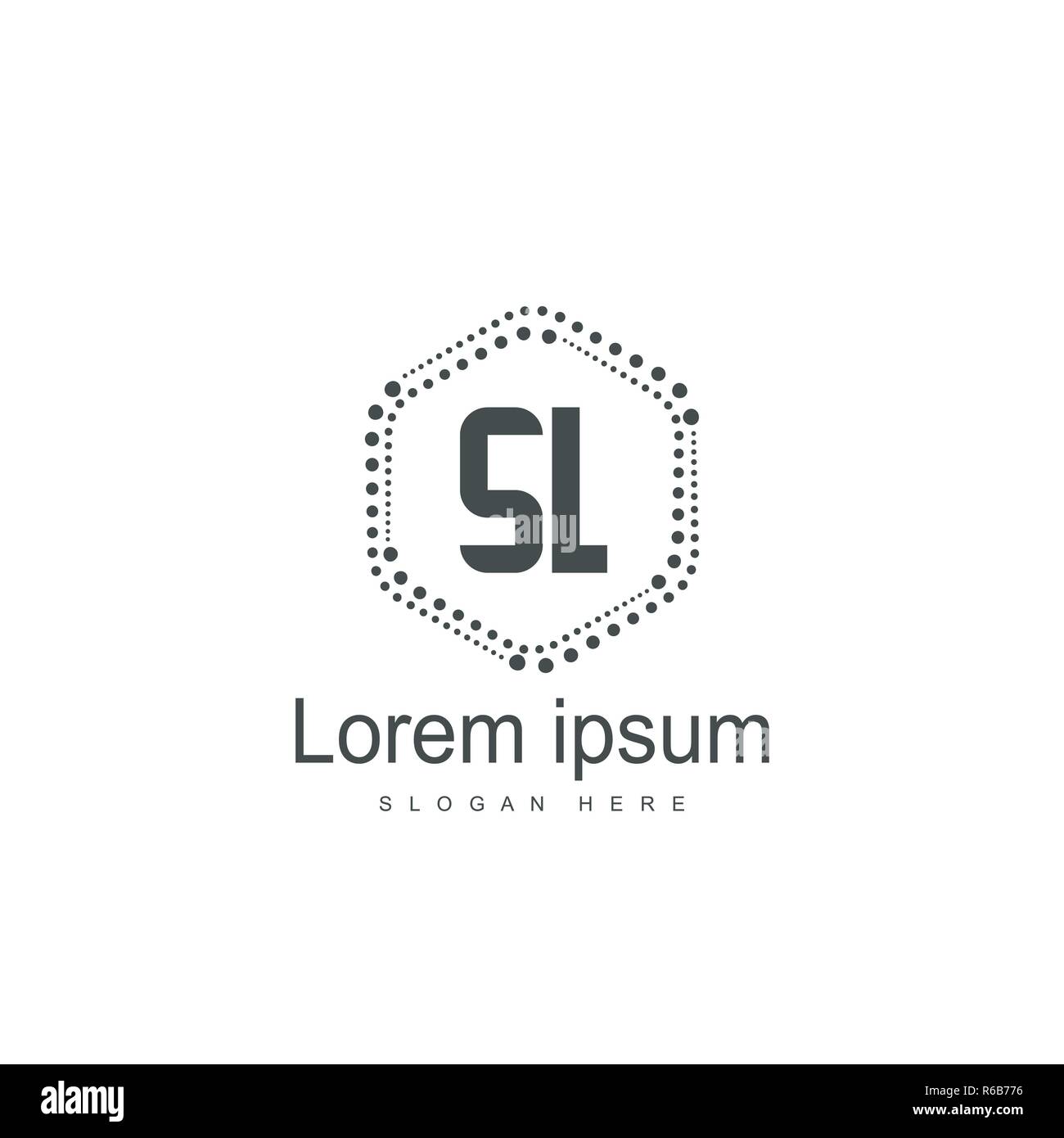 Initial letter SL logo template design. minimal letter logo design Stock Vector
