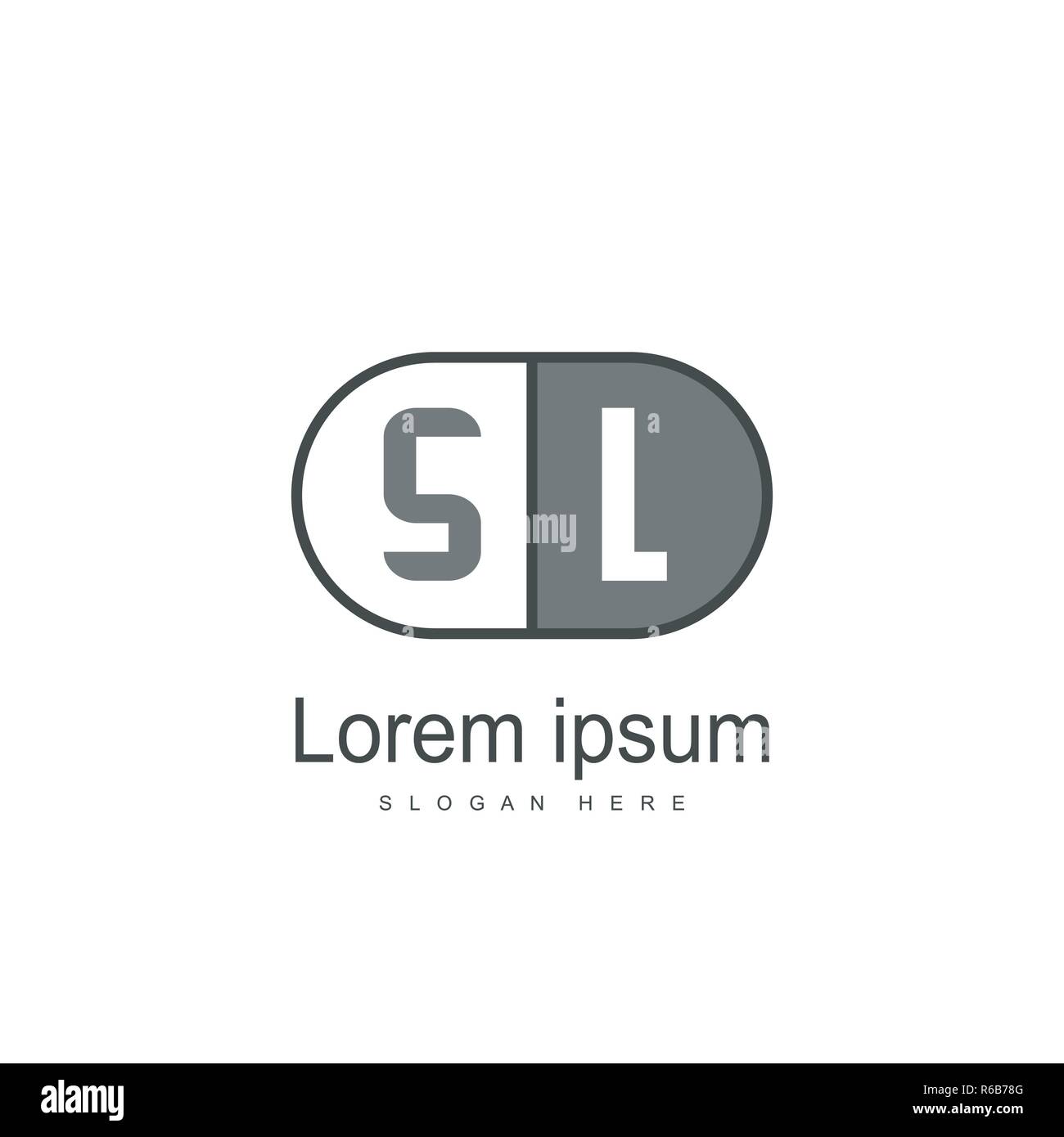 Initial letter SL logo template design. minimal letter logo design Stock Vector