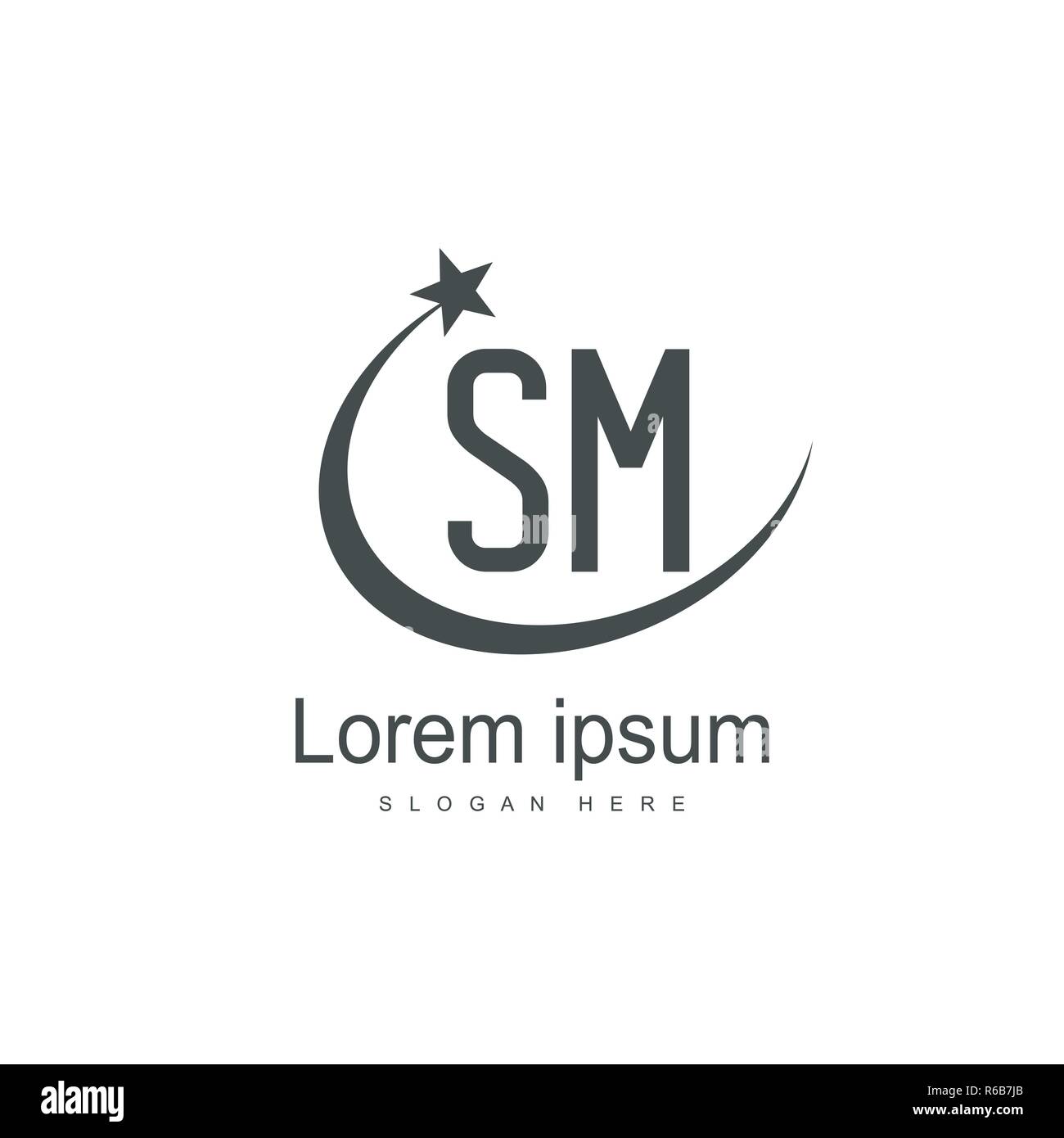 Initial Letter Sm Logo Template Design Minimal Letter Logo Design Stock Vector Image Art Alamy