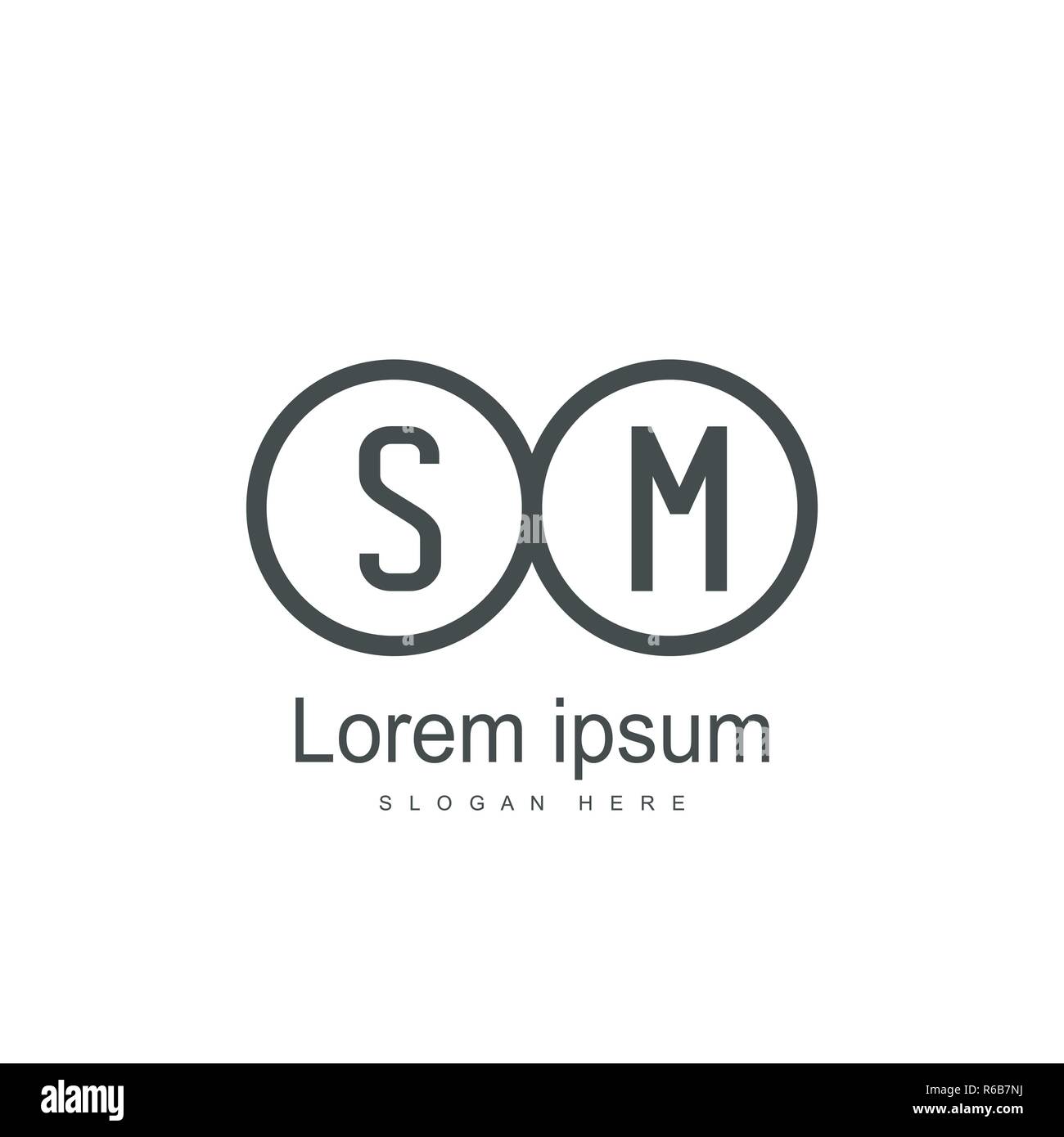 Initial Letter Sm Logo Template Design Minimal Letter Logo Design Stock Vector Image Art Alamy