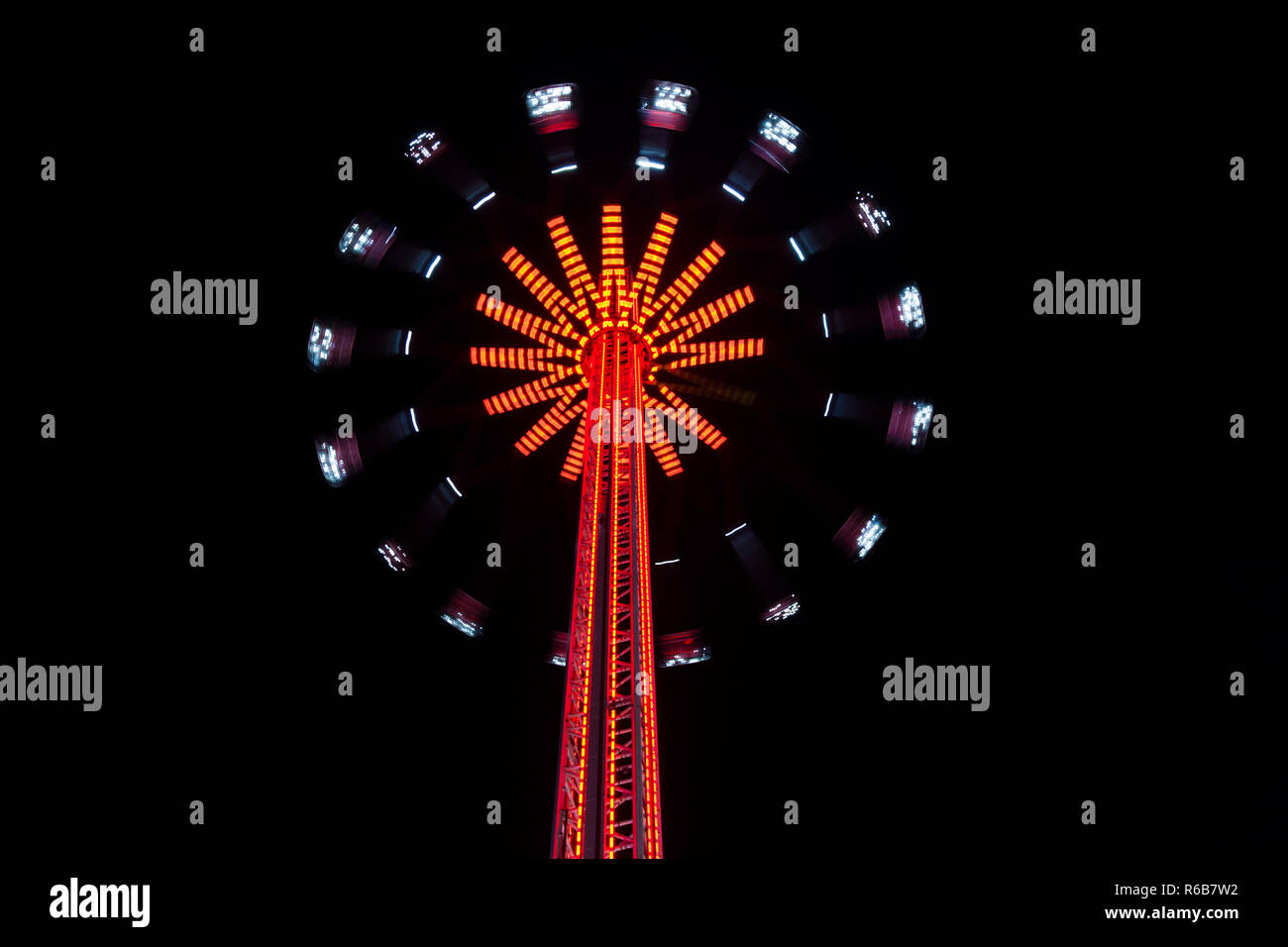 Blur action image of a fair ground ride London, UK Stock Photo