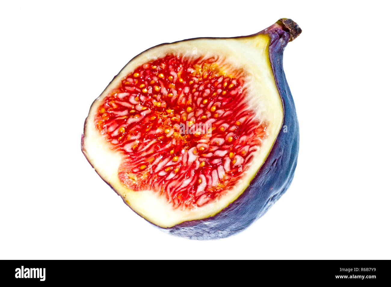 Closeup Of A Cut Of A Fig Stock Photo Alamy