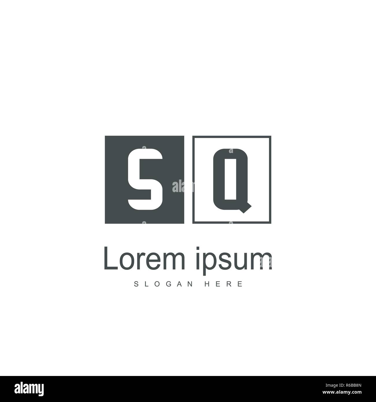 Initial letter SQ Logo Template. Minimalist letter logo design Stock Vector