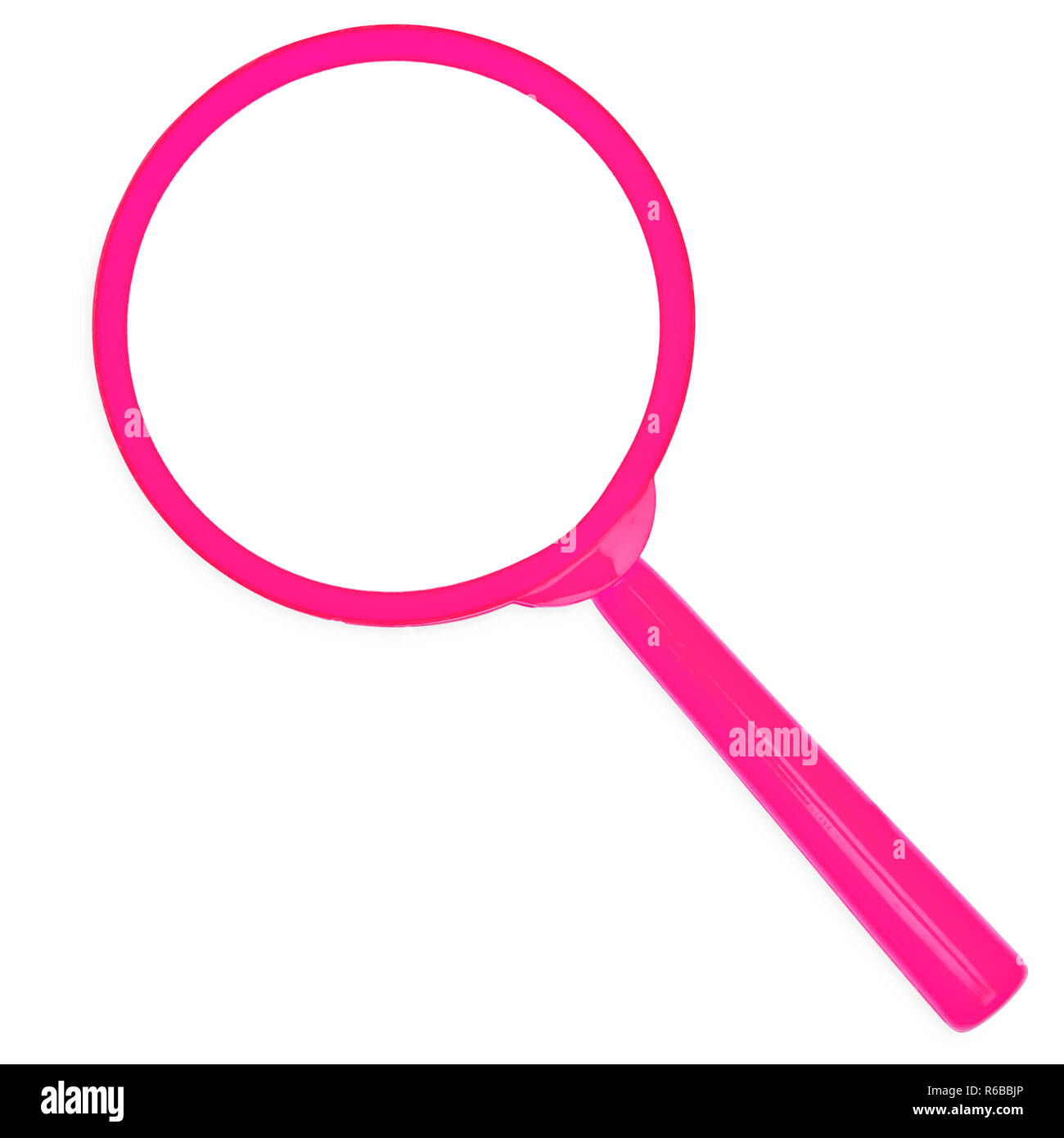 Isolated Pink Plastic Toy Magnifying Glass for Exploring and Bug