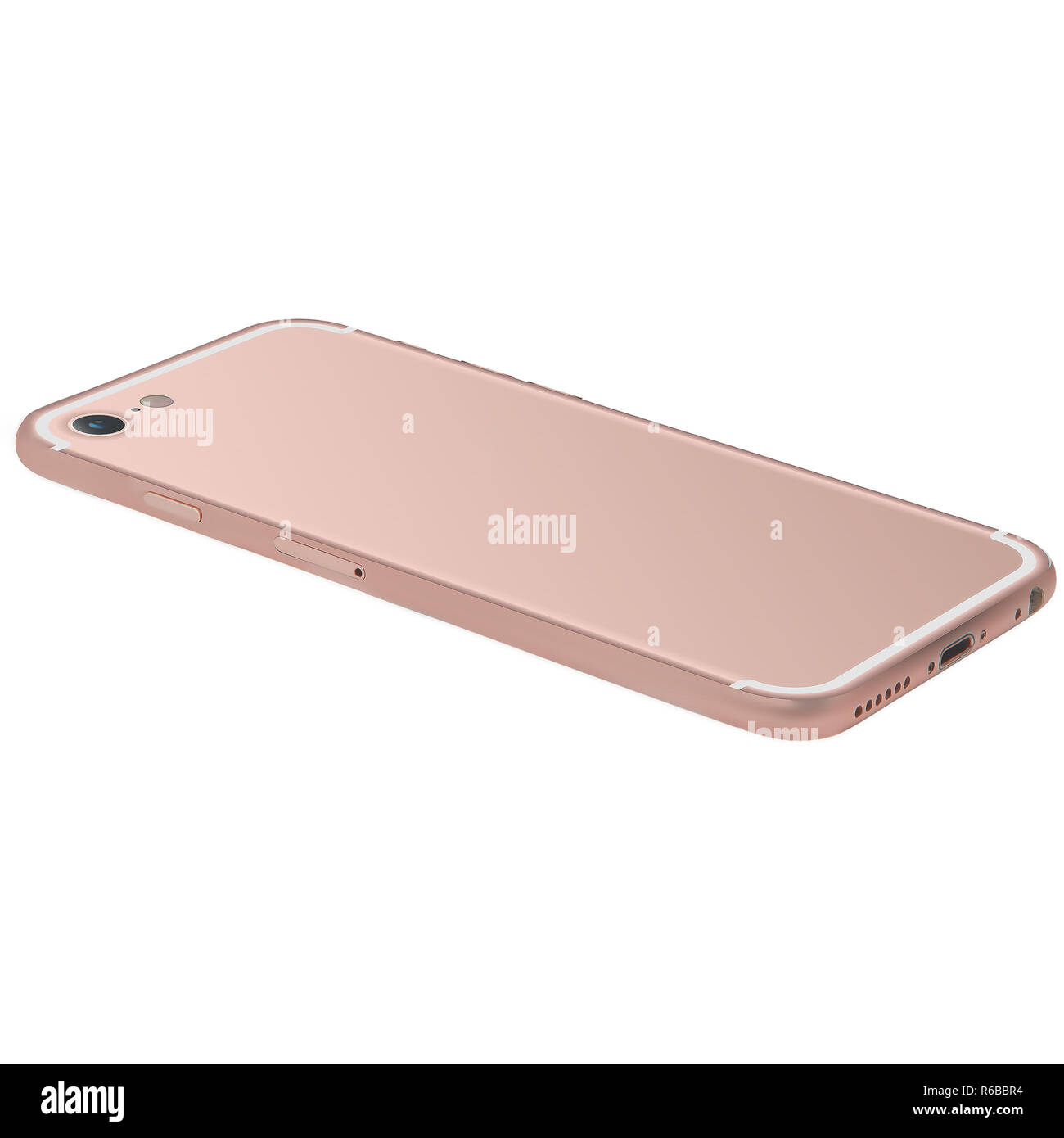 Isolated Classy Rose Gold Business Mobile Phone on White Background Stock Photo