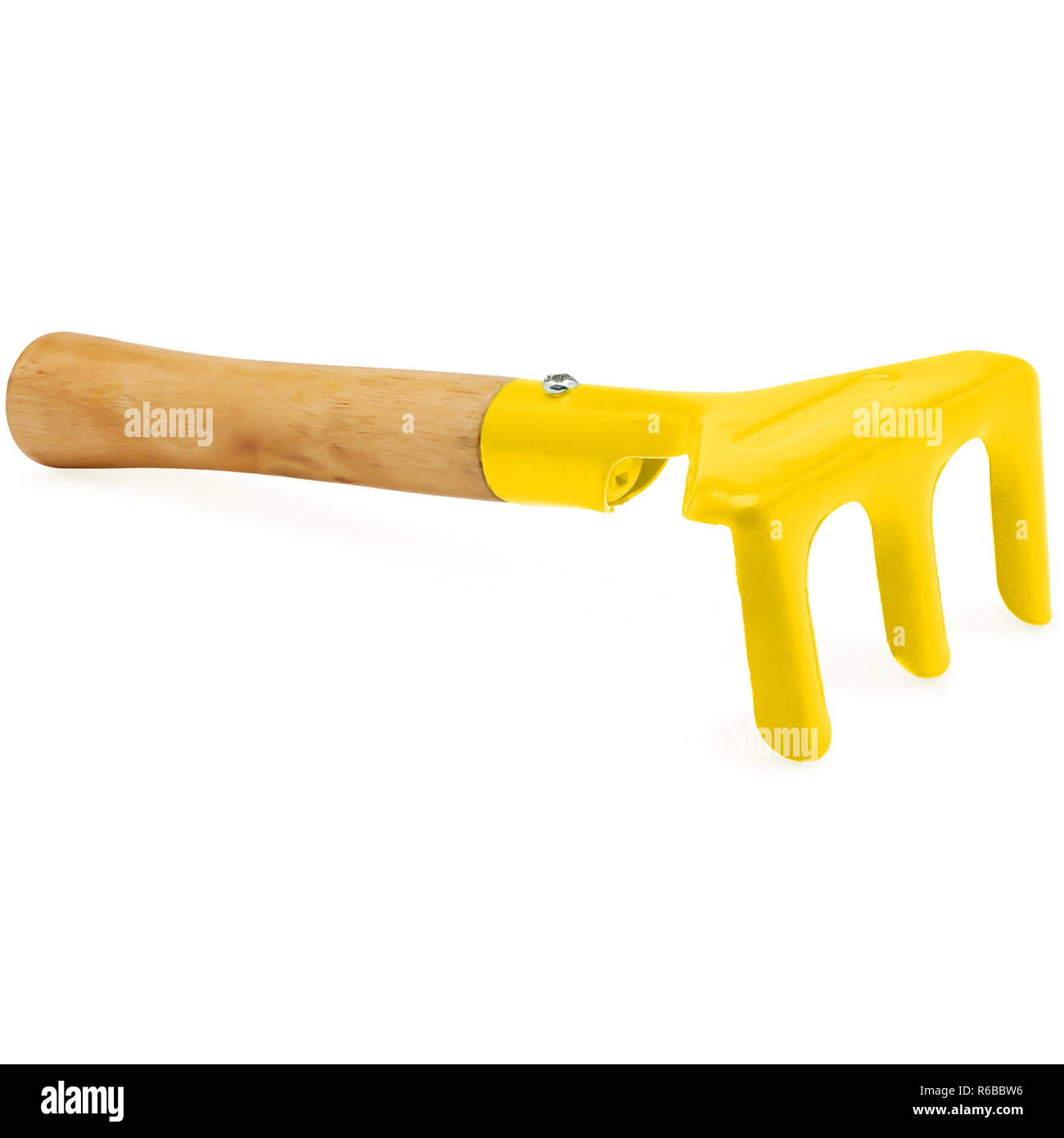 Isolated Yellow Toy Gardening Rake on White Background Stock Photo - Alamy